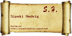 Sipeki Hedvig névjegykártya